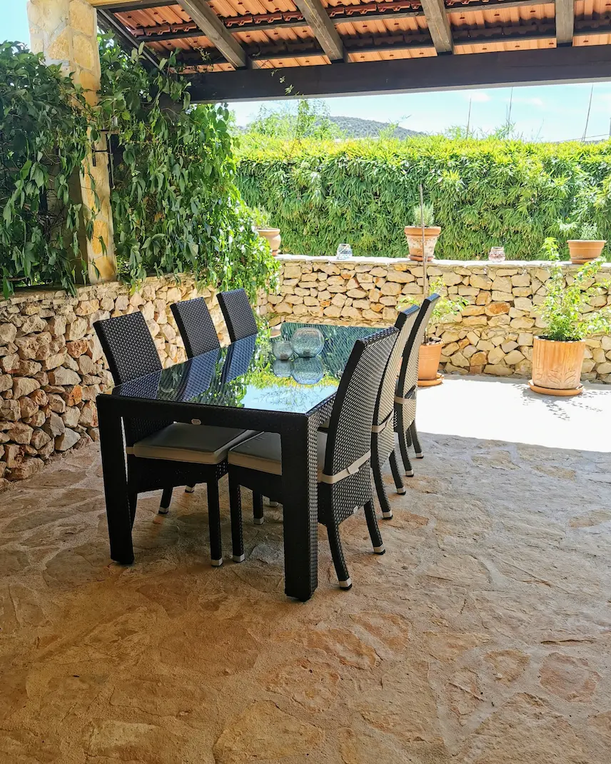 vinisce apartment terrace dining table